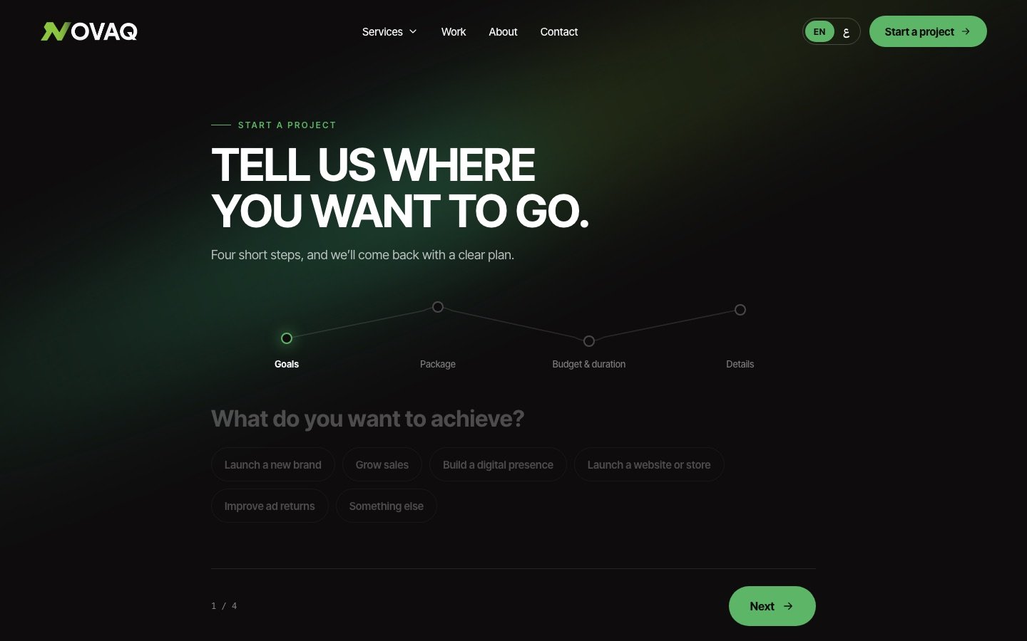 Start a project: 4-step brief